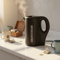 Bouilloire électrique en acier inoxydable de 1,0 L avec jauge d'eau transparente, arrêt automatique, protection contre la cuisson à sec, bouilloire à eau chaude pour la maison