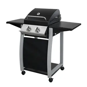 China supplier good price foldable Stainless Steel 2 burners bbq gas grill barbecue for outdoor