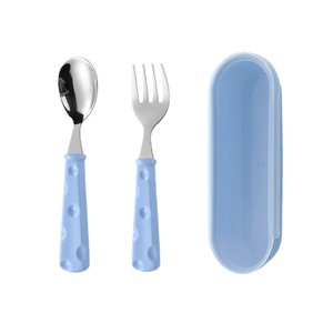 Tenedores y cucharas para niños de acero inoxidable 304, sin BPA, con mangos coloridos para niños de 2 a 4 años, utensilios para alimentación autónoma - Product Image 5