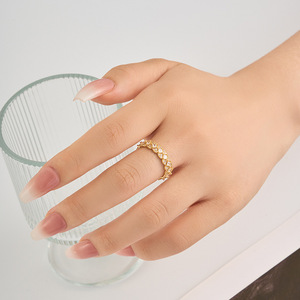 <b>Open</b> <b>Ring</b> Micro Pave Zircon Geometric Shape Adjustable Index Finger Party Jewelry R16515 - Product Image 2