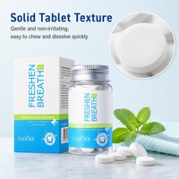 Comprimés de dentifrice solides à mâcher Sadoer de haute qualité, saveur menthe, haleine fraîche, blanchiment des dents, dentifrice portable pour les voyages