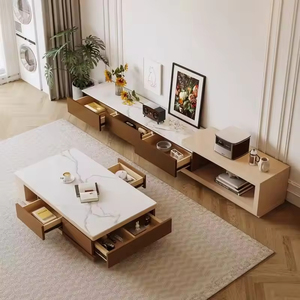 Muebles <span class=keywords><strong>de</strong></span> Salón Modernos y Sencillos, Mueble para <span class=keywords><strong>TV</strong></span> <span class=keywords><strong>de</strong></span> Madera, Juego <span class=keywords><strong>de</strong></span> Mesa <span class=keywords><strong>de</strong></span> Centro y Mueble para <span class=keywords><strong>TV</strong></span> con Superficie <span class=keywords><strong>de</strong></span> Piedra - Product Image 3