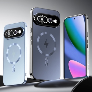 Coque de téléphone magnétique mate électroplaquée tendance pour Google Pixel 11 Pro XL 10 9 8 7 6 Pro avec film protecteur d'objectif et coque arrière - Product Image 2