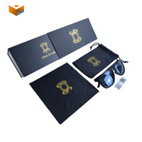 Boîte à lunettes de soleil personnalisée avec couvercle rabattable, ensemble de boîtes en carton rigide, coffret cadeau pour lunettes, kit d'emballage complet d'accessoires