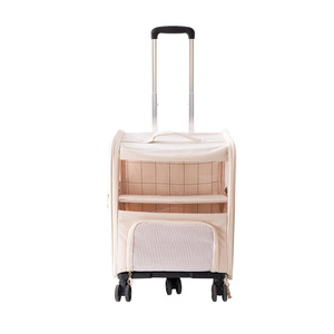 Double-layer trolley <b>cat</b> bag, pet <b>backpack</b>, multi-<b>cat</b> travel portable foldable breathable <b>cat</b> bag, cross-border travel bag - Product Image 5