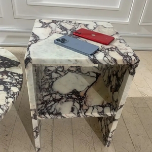 New Luxury Living Room Coffee Table Set <strong>Artificial</strong> <strong>Stone</strong> Calacatta Viola Drawers Home Decorative Side Tables Sintered <strong>Stone</strong> - Product Image 4