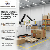 Palettiseur Cobot Automatique, Charge Utile 50kg, 6 Pièces/Min, Machine de Palettisation à Bras Robotisé pour Ligne d'Emballage et d'Empilage de Cartons
