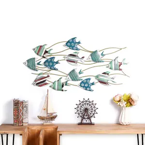 Creative Home living room bar decoration Industrial Style Wall Decorations Tropical fish Wall Decor Iron Crafts