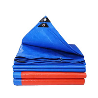 Bâche PE Xuda XD-PE-30602 à étiquette privée, imperméable, résistante aux UV, bords renforcés, avec œillets, bleu orange, pour fumigation