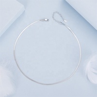 Perhiasan fashion kalung kosong wanita sederhana diy kalung persahabatan mewah choker ular tanpa noda kalung 925 perak