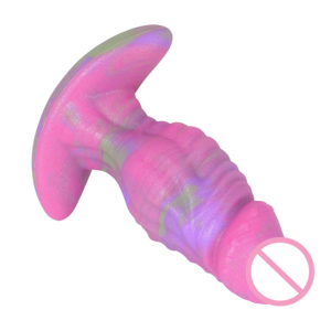 OEM ODM Marmorfarbener Rosa Gemischter Silikon-Analplug 15,2cm 290g 100% Wasserdichtes Erwachsenenspielzeug - Product Image 5