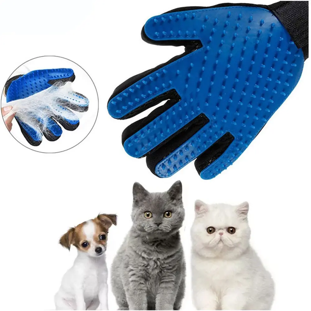Pet Glove Cat Grooming 259 Needles Hair Deshedding Brush Remover Bath Clean Massage Hair Brush Dog Comb Glove For Animal Cats
