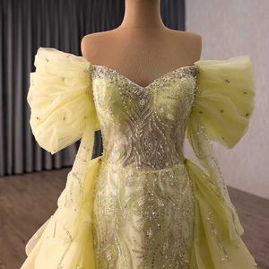 <span class=keywords><strong>ชุด</strong></span>ราตรีทรงเมอร์เมดสีเหลืองมุกสุดหรู พร้อมกระโปรงคลุม รุ่น Jancember 251140 - Product Image 5