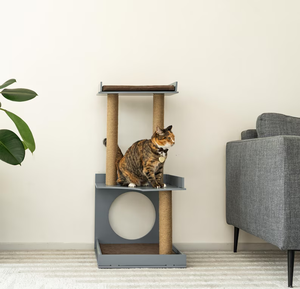 Modern Compact Cat Furniture Durable Wood <b>Orthopedic</b> <b>Bed</b> with 3 Scratchers and Activity Post ODM OEM Pet Furniture - Product Image 6