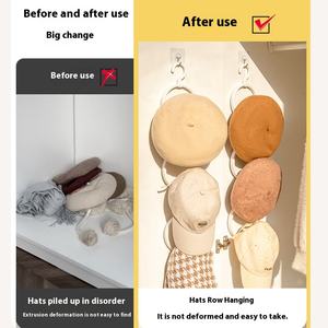 Estante de almacenamiento de plástico multifuncional para colgar en la pared del hogar, clasificador para sombreros, bufandas, puerta, armario para organización de armario - Product Image 2