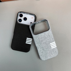 Funda Magnética <span class=keywords><strong>de</strong></span> Lujo para Teléfono, en Tela <span class=keywords><strong>de</strong></span> Lino, para iPhone 17, 12, 13 Pro Max, 17 Air, 14, 15, 16 Plus, con Marco Metálico para la Lente, a Prueba <span class=keywords><strong>de</strong></span> Golpes - Product Image 3