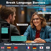 Lunettes Intelligentes de Traduction IA SHR avec Verres Photochromiques, Prise en Charge de Plus de 160 Langues, Traduction en Temps Réel, Appels Mains Libres et Musique