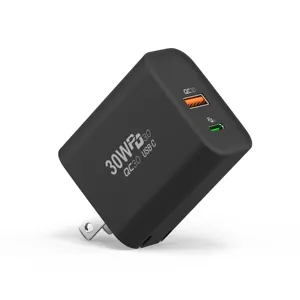 EU-Stecker PD3.0 QC3.0 2 Anschlüsse 30 W Ladegerät Fabrik preis Schnell ladegerät Strom versorgung für Mobiltelefon