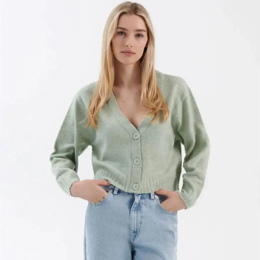 Suéter de malha 100% algodão Mais pessoas escolhem suéter feminino de absorção de suor suéter de malha
