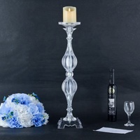 Support à fleurs transparent en acrylique de 23,6 pouces, colonne de présentation transparente pour centre de table de mariage, décoration d'événements