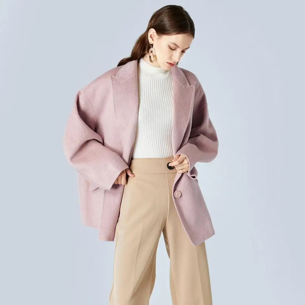 Elegant stylish women trench jacket comfortable cashmere woolen double sided Suit jacket