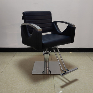Silla de peluquería estilo salón, silla de peluquería de acero inoxidable, mobiliario de salón de belleza, silla de barbero moderna negra, silla de estilismo hidráulica para salón - Product Image 4