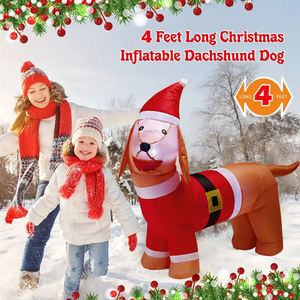 Perro Salchicha Inflable de Navidad de 4 Pies con Luces, Decoración Navideña para Interiores/Exteriores, para el Hogar, el Patio y el Jardín - Product Image 2