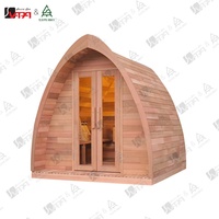 Sauna en bois Vapasauna, moderne, en forme de tente, pour l'extérieur, chauffé au bois, pour 2 à 6 personnes, vapeur sèche, épicéa, cèdre rouge
