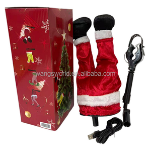 Decorazione Natalizia Luminosa con Babbo Natale e <span class=keywords><strong>Grinch</strong></span>, Gambe Oscillanti Elettriche, Divertente e Creativa in Plastica - Product Image 3