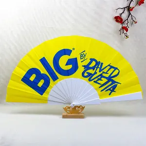Plastic Craft Folding Hand Fan Custom Printed Foldable Hand Held Fabric Fan For Festivals Or Promotion