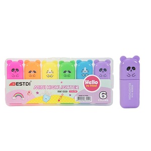 Juego de Marcadores con Forma de Osito de Dibujos Animados, 6 Colores, para Estudiantes, para Resaltar Puntos Clave - Product Image 6
