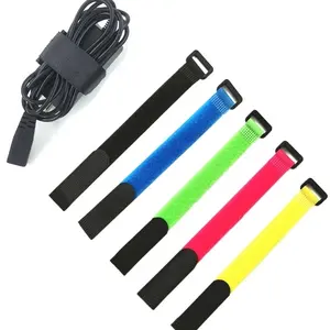 Colorful vel-croes nylon back to back hook and loop cable tie