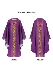Nouvelle Robe de Prêtre Médiévale Vintage, Cape, Soutane, Vêtement Liturgique Imprimé, Costume Unisexe pour Pasteur, Célébrant, Spectacle Scénique - Product Image 3
