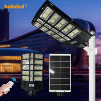 Lampe Solaire Hofoled 1000W 2000W 3000W Tout-en-un Intégrée Étanche du Crépuscule à l'Aube, Éclairage Public Solaire Extérieur pour Parking