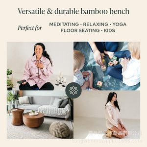 Wooden Yoga Meditation <b>Bench</b> Portable <b>Folding</b> Leisure Stool For Home Practice With Carry Bag - Product Image 3