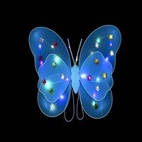Ailes de Papillon Lumineuses pour Fille, Décoration de Dos, Jouets LED Clignotants, Magnifique Baguette Magique, Ensemble Fée des Fleurs pour Fête d'Anniversaire