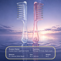 Peigne à dents larges Ume Hair, applicateur de sérum capillaire, rouleau à huile essentielle, peigne en cristal pour appliquer le sérum capillaire, peigne de massage pour les cheveux
