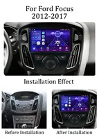 Autoradio pour Ford Focus 2011 - 2017 Lecteur multimédia Carplay 2din Stéréo Autoaudio Android Unité principale 9 pouces HD Navigation GPS