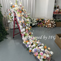 IFG Automne Styles Orange Café champagne Mixte Bourgogne avec Feuilles Vertes Coureur De Fleurs Artificielles pour Mariage D'automne