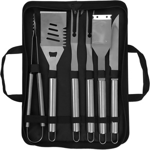 Stainless Steel <b>BBQ</b> <b>Tool</b> Set with Tongs-Multi-Piece Outdoor Camping Heat Resistant & Easily Cleaned Grilling Accessories - Product Image 1