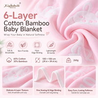 Couverture Bébé en Coton Bambou 6 Couches 100x100cm, Douce Couverture de Poussette en Mousseline pour Nouveau-né, Vente en Gros