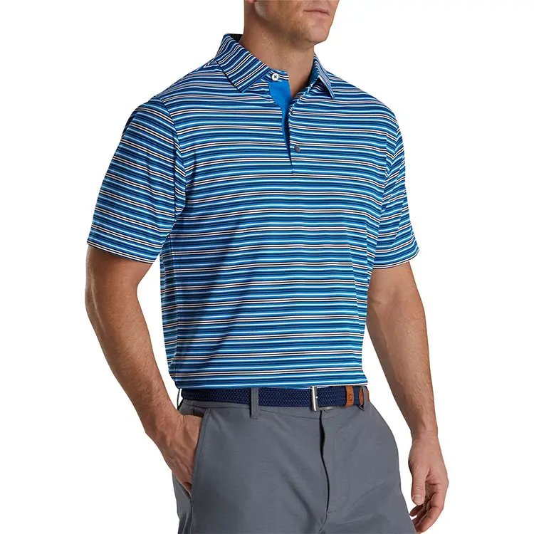 कस्टम ब्रांड Mens धारीदार गोल्फ पोलो शर्ट बांस कपास स्पैन्डेक्स आदमी टी शर्ट