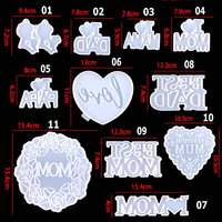 Moule en silicone Yuye pour pendentif porte-clés « I Love MOM DAD », idéal pour la fête des Mères et des Pères, moule de moulage en époxy pour décoration murale « Meilleure Maman Papa »
