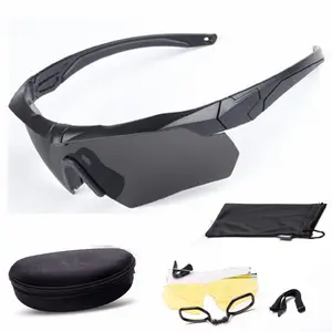 Jinteng Óculos de proteção polarizados para ciclismo, esportes ao ar livre, armação UV para PC, logotipo personalizado Google, conjunto de lentes múltiplas, óculos táticos