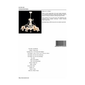 Lampadario classico in ferro battuto color crema Av-6306-4sa 68 cm