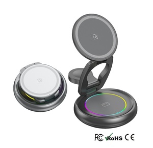 Estación de Carga Inalámbrica Magnética Plegable 3 en 1 de Viaje, Cargador Rápido de Aleación de Zinc de 25 W Qi2 para iPhone 15 14 Watch Series 9 8 - Product Image 1