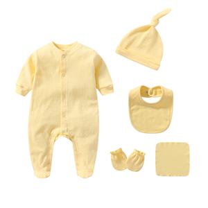 Conjuntos de Pijamas para Bebés Recién Nacidos, 100% Algodón, Conjunto de Ropa para Bebé, Mameluco de Manga Larga, Gorro y Baberos, Nuevo Estilo para Bebé - Product Image 4