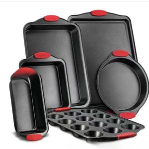 Sıcak Satış 10 Parça Çevre Dostu Karbon Çelik Kek Kalıbı Seti Silikon Saplı Yüksek Sıcaklıkta Yapışmaz Fırına Uygun - Product Image 2