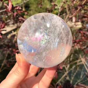 Özel toptan 40mm kristal küre doğal top şifa taş temizle kuvars kristal küreler ev dekor için