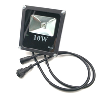 Projecteur LED intelligent étanche IP66 contrôlé par WS2811, 10W, construction métallique, 3500K blanc chaud, dimmable pour éclairage de jardin